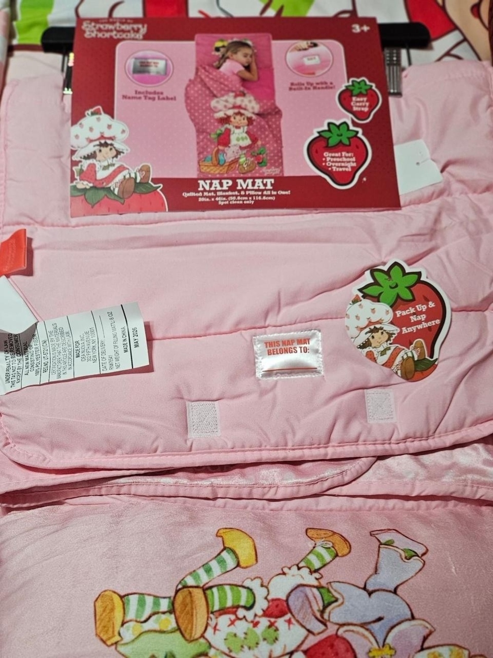 Strawberry Shortcake Pink Kids Nap Mat